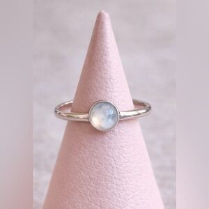 925 Sterling Silver moonstone  boho dainty ring